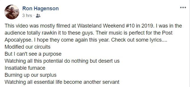 3Teeth Wasteland Weekend comment