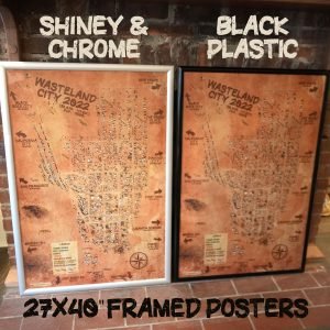 Wasteland Weekend Aerial Photo Map Poster Framed