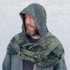 hood scarf post apocalyptic olive