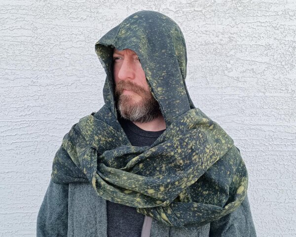 hood scarf post apocalyptic olive