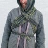 hood scarf post apocalyptic olive criss cross